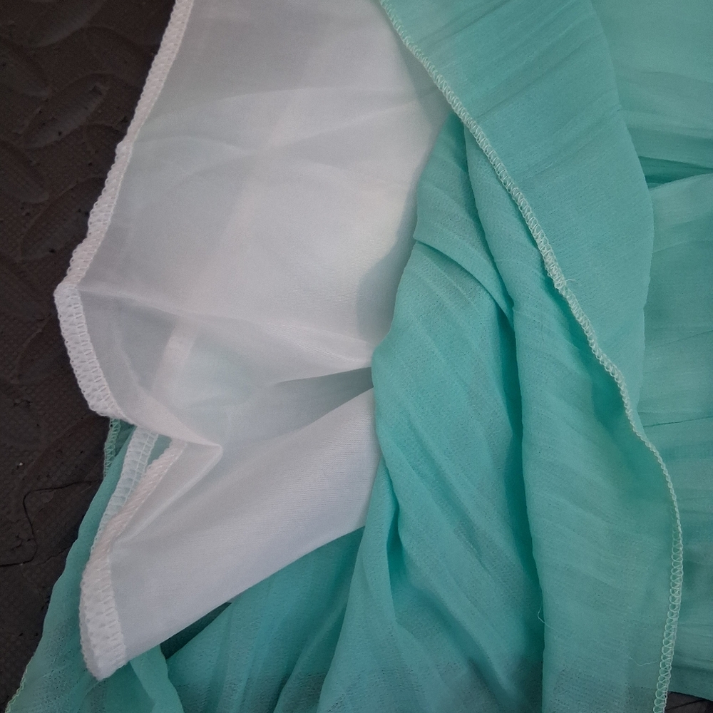 Elegant Aqua Halter Backless Prom Formal Bridal Summer Maxi Pastel Dress Small - Picture 7 of 13